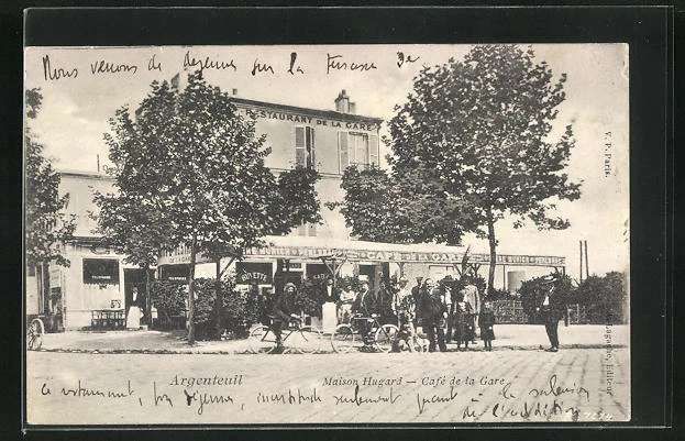 CPA Argenteuil, Maison Hugard, Café de la Gare
