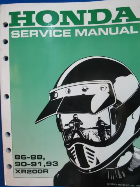1986 1987 1988 1990 1991 1993 Honda XR200R Repair Shop Service Manual 61KT005
