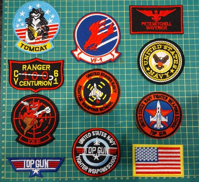 TOP GUN MAVERICK Patch Set Pete Mitchell US Pilot Iron/Sew On Flight