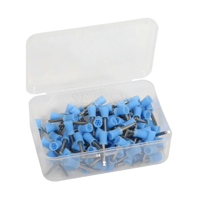 100pcs Dental Polisher Prophylaxis Bowl Toothbrush blue hard Cup Cups Brushes