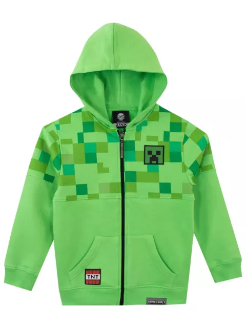 MINECRAFT Felpa Zip Bambino | Felpe Creeper per Ragazzo | Felpa con Cappuccio...