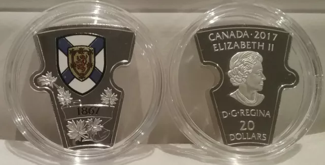 1867-2017 Nova Scotia $20 1OZ Pure Silver Proof Canada Puzzle Piece Coin