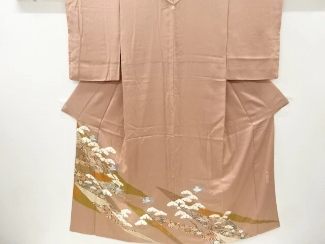 6434899: Japanese Kimono / Vintage Iro-Tomesode / Embroidery / Kiku & Pine With