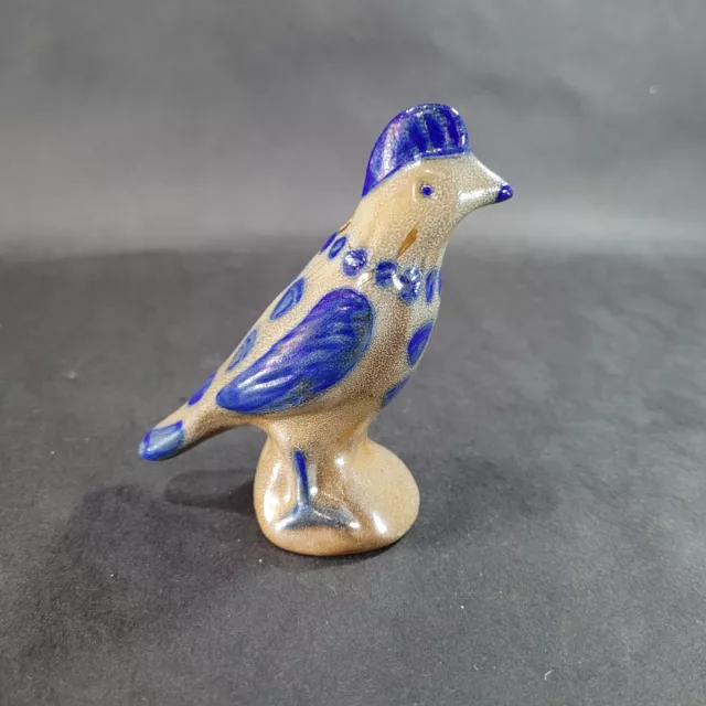 Vintage BEAUMONT BROS POTTERY BBP Bird Figurine HAND PAINTED Salt Glaze 1993 USA