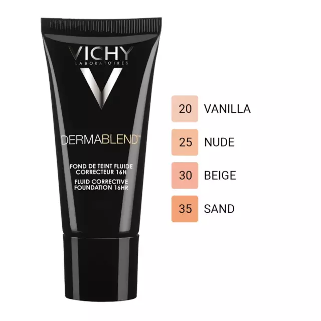 Vichy Dermablend FLUID Foundation SPF35 30ml    *Choose* 20,25,30, 35