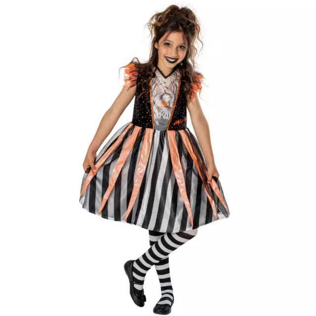 Enfants Amelia Fang Noir Orange Rayé Halloween Robe Livre Jour Déguisement