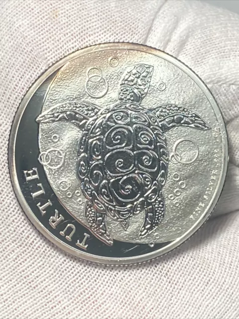 2014 Niue $2 Hawksbill Sea Turtle Coin 1 oz .999 Fine Silver.