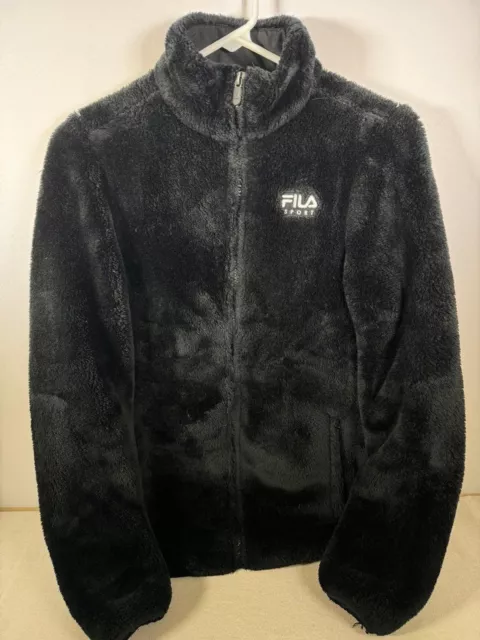 FILA SPORT JACKET Full Zip Black Cozy Coat Womens Size XS $14.97 - PicClick