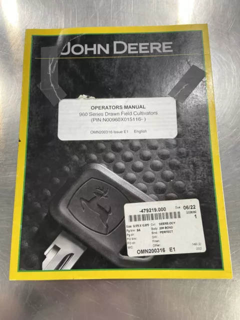 John Deere 960 Series Field Drawn Cultivator Operator Manual Omn200316 E1