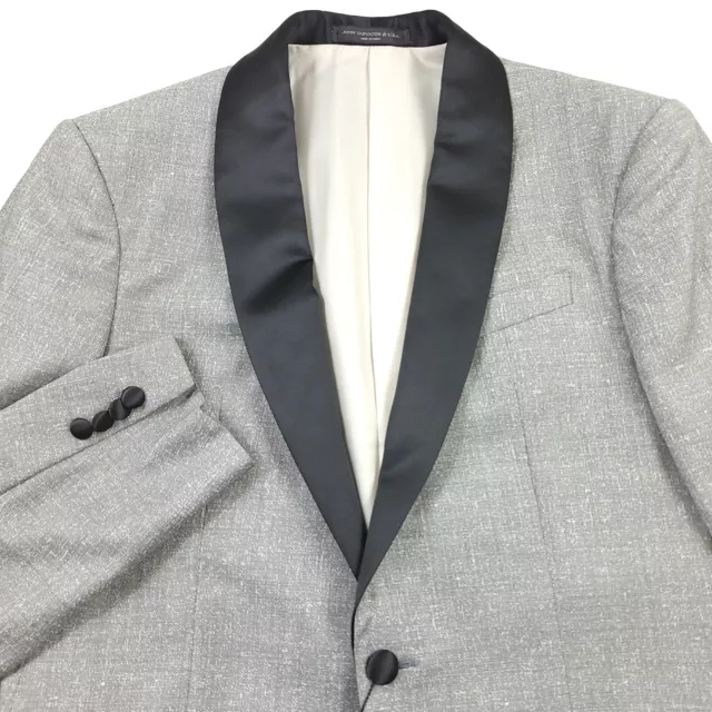 $798 John Varvatos Brooklyn - LSC Gray & Black Shawl Dinner Jacket Mens Size 42L