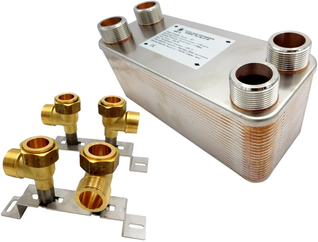 AB Brazed Plate Heat Exchanger - 30 Plates 5"x12" 1 1/4"MPT