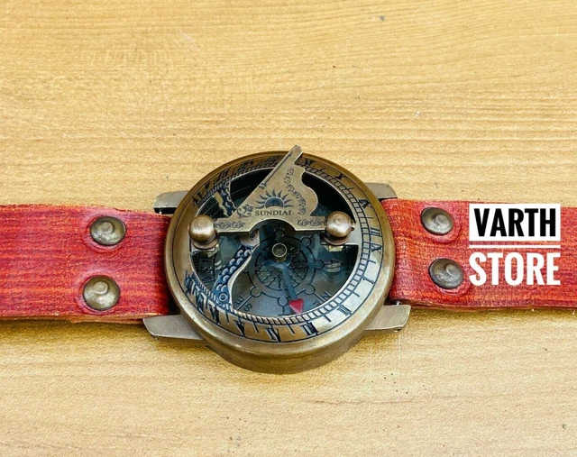 MARITIME Sundial compass Wrist Watch style Marine Nautical BrassType style gift