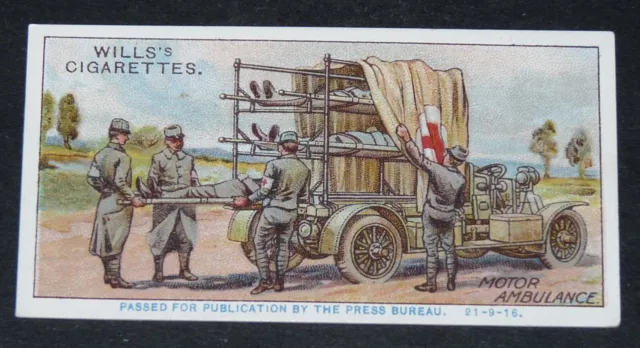 Wills Cigarettes Card 1916 Military Motors #30 Motor Ambulance France 14-18