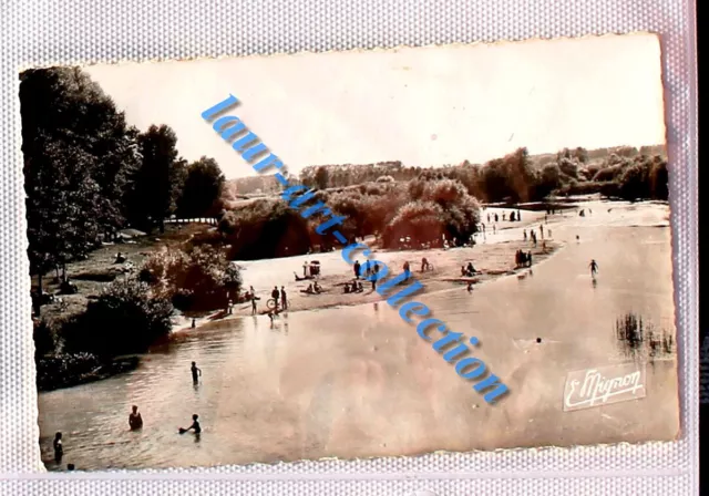 Cpa Animé 10. Aube, Pont Sur Seine - La Plage 1958 Carte Postale, Fleuve Riviere