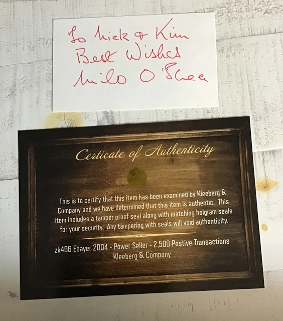 Autograph MILO O'SHEA  Index Card Actror/Romeo & Juliet -Barbarella  COA