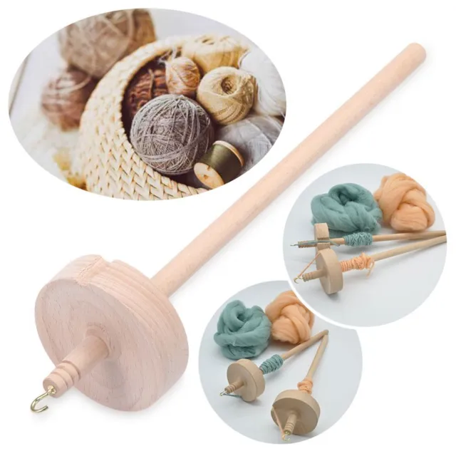 Sewing Accessories Beginners Drop Spindle Solid Wooden Whorl Yarn Spin Handmade
