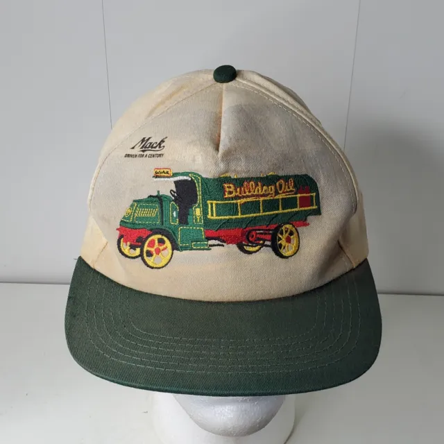 VTG K-Products Mack Trucks Bulldog Oil Embroidered Snapback Missing Hat Cap Logo