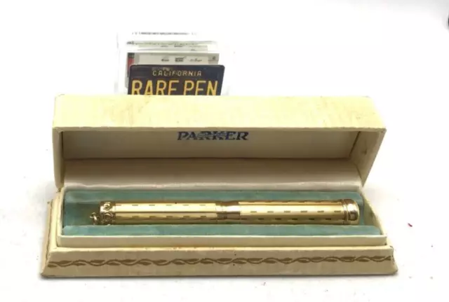 Vintage RARE PARKER 70 Lucky Curve TELESCOPIC GF Fountain Pen #3 nib  Mint boxed