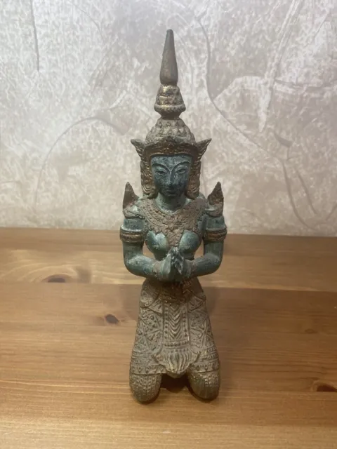 Antike Thai-Hindu-Bronze-Buddha-Statue Mudras