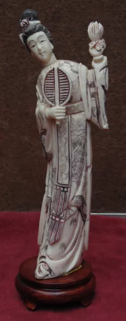 rare magnifique très grand statue femme netsuke chine oriental très fin détail
