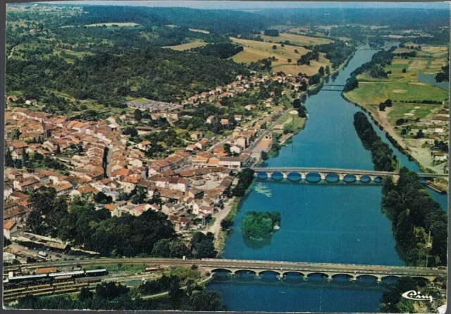 NEUVES-MAISONS 54 vue aérienne des ponts sur la Moselle CPM écrite par Claudette