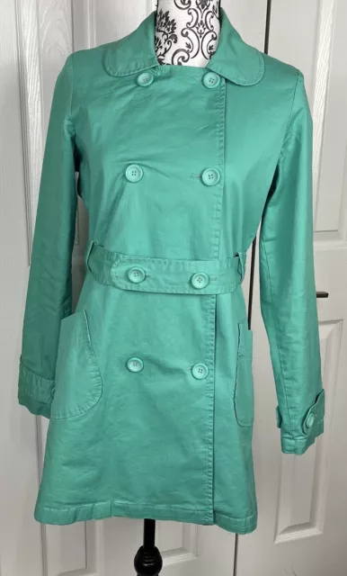 Tulle Anthropologie Spring Green Double Breasted Trench Coat Women’s Size Large