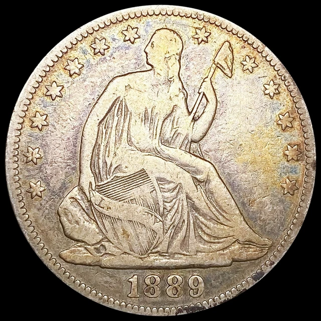 1889 Seated Liberty Half Dollar Coin NICELY CIRCULATED