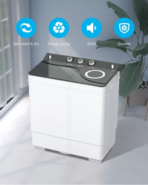 Costway Portable Mini Compact Twin Tub 20 lbs Washing Machine Washer Spinner