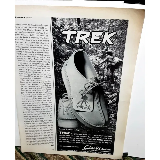 1972 CLARKS TREK Shoes Print Ad vintage 70s $5.99 - PicClick