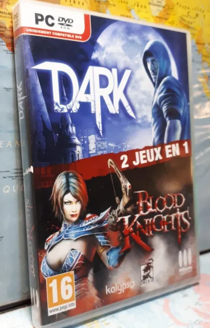 Jeu PC : 2 Jeux en 1-  DARK et BLOOD KNIGHT ,DVD ROM Neuf,Scellés sous Blister !