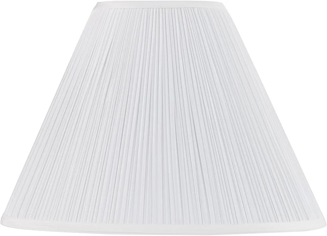 33137, Mushroom Pleated Traditional Spider Lamp Shade, White, 9" Top X 18" Botto