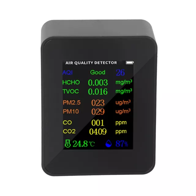 Grand testeur de qualité de l'air écran TFT pour test AQI 10 en 1 PM2 5 PM10 H