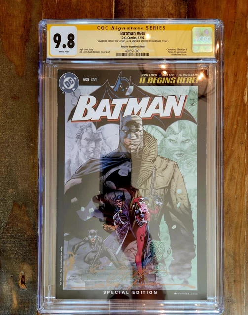 Batman 608 HUSH Retailer Incentive RRP variant CGC 9.8 3x SS Signed Jim Lee NM+