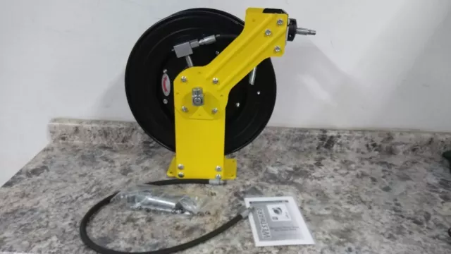 Westward 48UJ75 1/4 In Inside Diameter 50 Ft L Yellow Grease Hose Reel