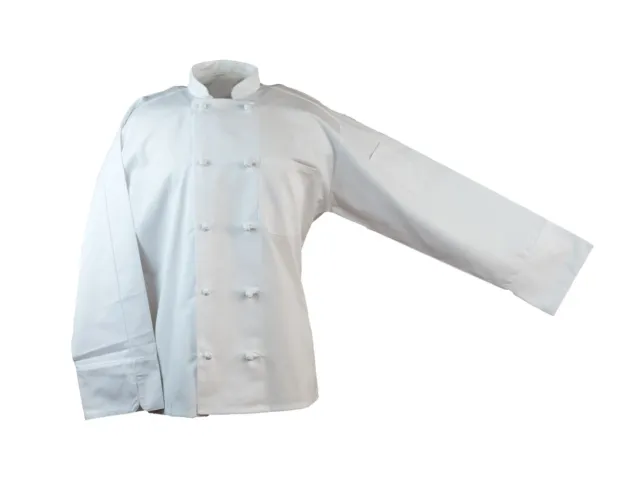 10 Knot Button Chef Coat Jacket XS-6XL Long Sleeve White New All Star Uniforms