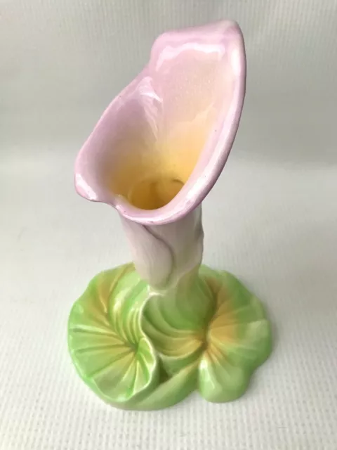 Carlton Ware Pink Art Deco Rare Arum Lily Posy Vase. Shape 1740 C1939 Exc Cond.