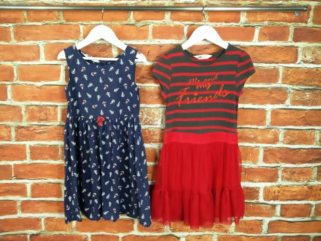 Girl Bundle Age 7-8 Years 100% H&M Dress Set Summer Party Red Sparkle Tutu 128Cm