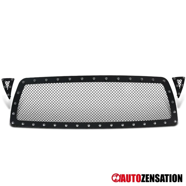 Fit 05-11 Tacoma Pickup Black Hood Rivet Style Grill Upper Grille Insert Steel