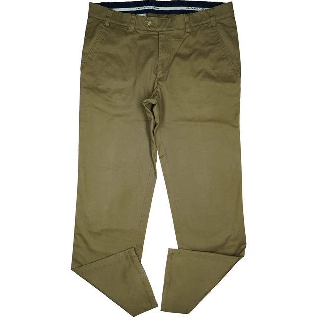 Jean BRAX Cooper Homme Kaki Rayé Taille 26 (W38 L32) - Tissu Stretch Léger - Occasion