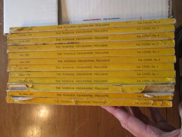 Lot Of 10 Random National Geographic Magazines – Years 1930s To 2010s, No Duplicates, Good Condition