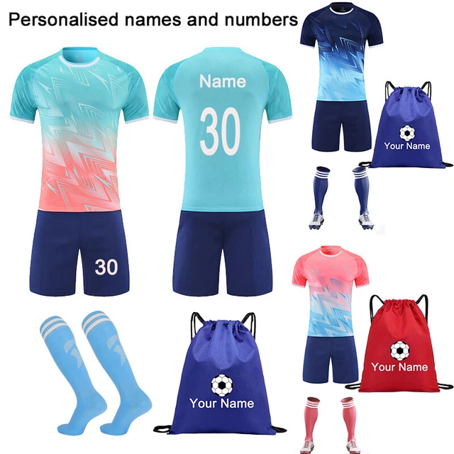 Personalized Boy Girls Kids Mens Football Kits Training Suit Sportswear Shirt
