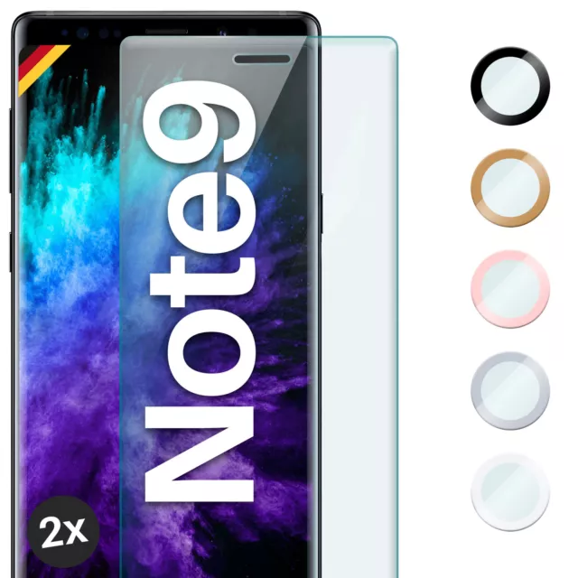 2x Panzerfolie für Samsung Galaxy Note9 Echt Glas Full Screen Cover Schutzglas