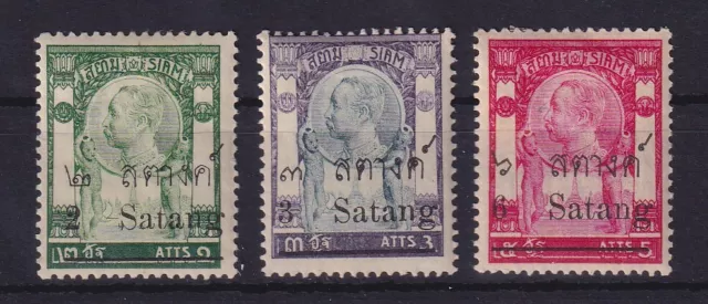 Thailandia Siam 1909 King Chulalonkorn n. Michel 82, 84, 87 ciascuno inutilizzato *