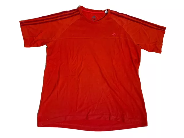 T-shirt uomo Adidas taglia L rossa arancione Essentials clima lista cotone top