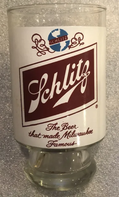 Vintage Schlitz Beer 🍺 Glass 32 oz Large Glass - Milwaukee Brewery - Americana