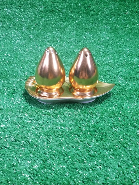 Royal Winton Grimwades England Autumn Gold Salt & Pepper Shakers w/ Tray EUC