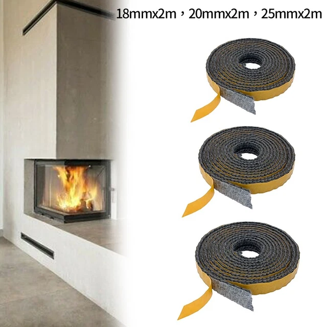 Cuerda de estufa plana negra autoadhesiva sello/estufa cuerda de fuego fibra de vidrio