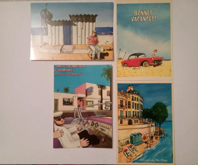 4 carte postale postcard LOUSTAL Metal Hurlant et Grandes vacances collection