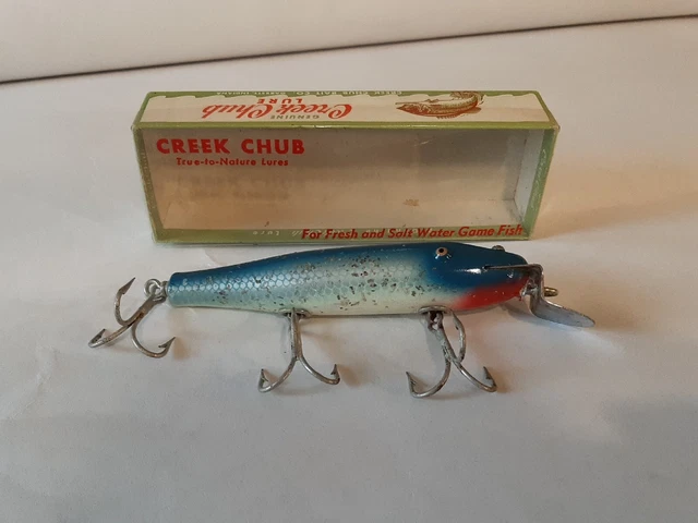 Vintage Creek Chub Blue Flash Snook Pikie 3434 Wooden Fishing Lure NOS w/ Box Vintage Creek Chub Blue Flash Snook Pikie 3434 Wooden Fishing Lure NOS w/ Box