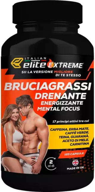 Integratore Brucia Grassi 120 Caps Termogenico Drenante Dimagrante Energizzante